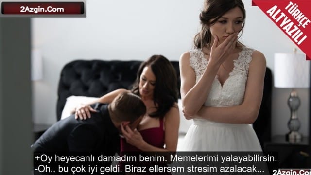 Düğün günü aşırı stres yapan gelin ve damada stres attıran milf kaynana