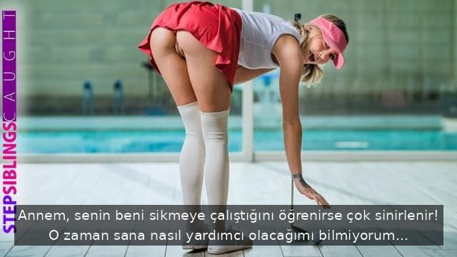 Teşhirci kaltak golf öğrenme bahanesiyle üvey abisiyle sikişiyor
